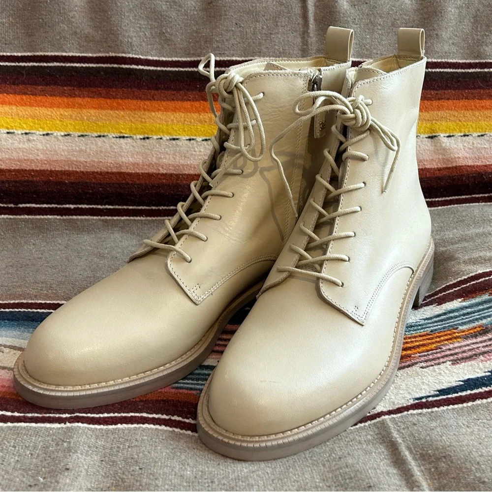 Sam Edelman Lace Up Leather Boots - Picture 2 of 11